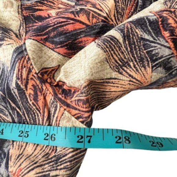 Caribbean Silk Blend Feathers Print Short Sleeve‎ Hawaiian Camp Shirt Mens 2XT - Picture 3 of 12